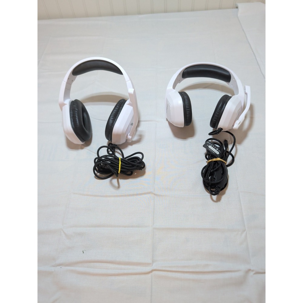 Lot of 2 Nyko NP5-4500 Wired Gaming Headsets for PlayStation 5 PS5 White